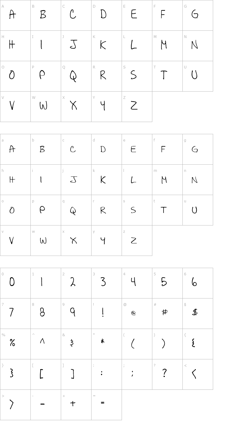 Character Map All Caps Font