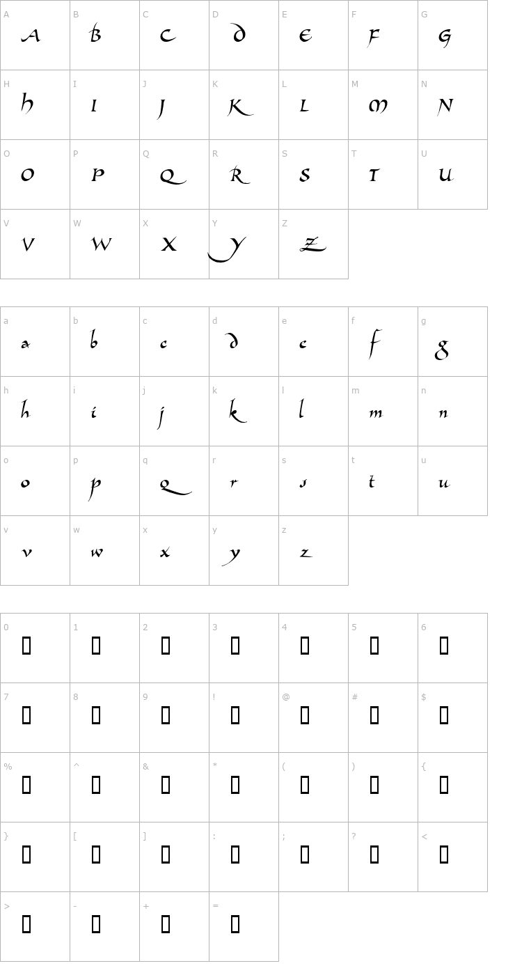 Character Map Allembert Font