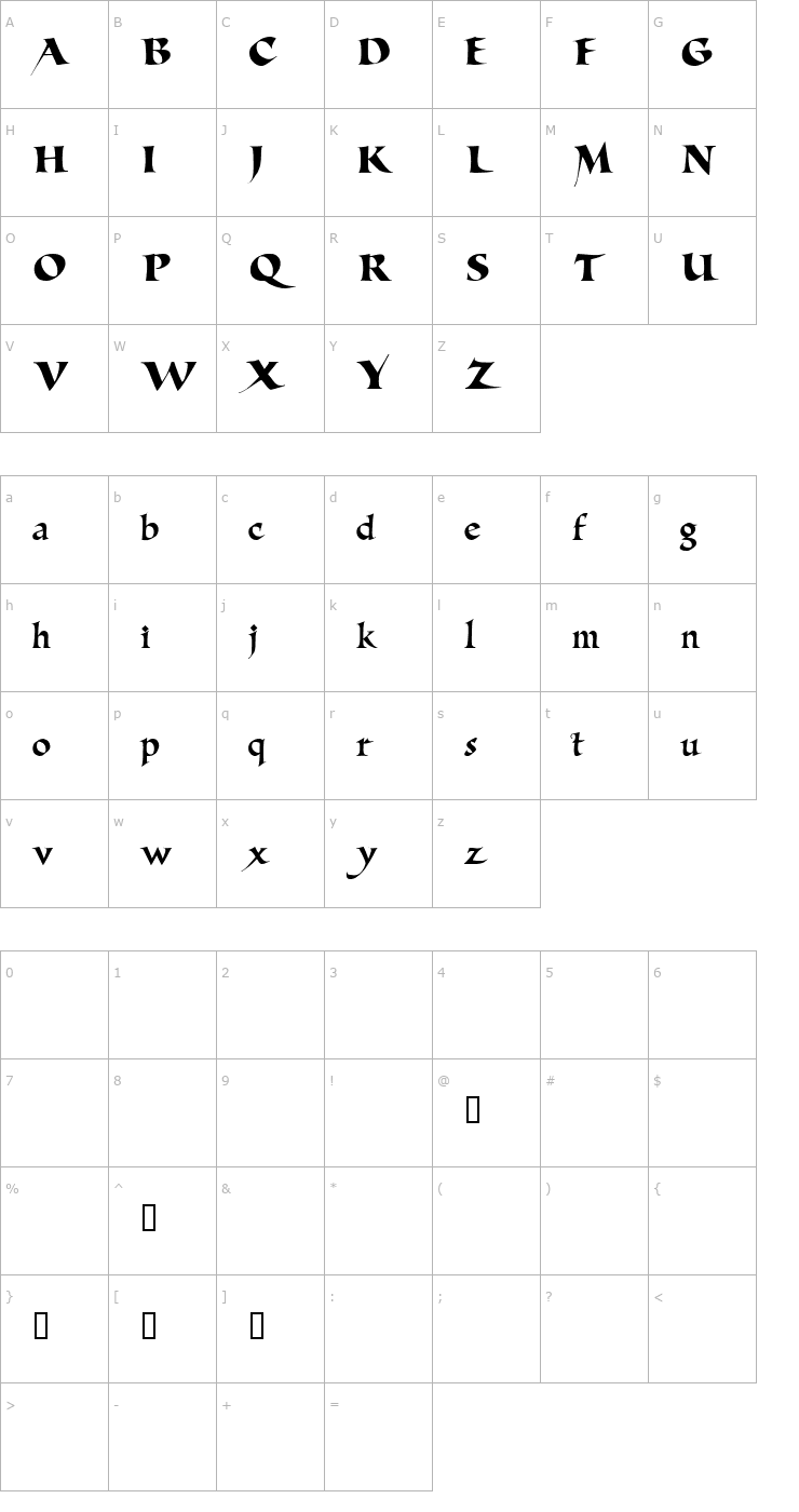 Character Map Allencon Demo Font