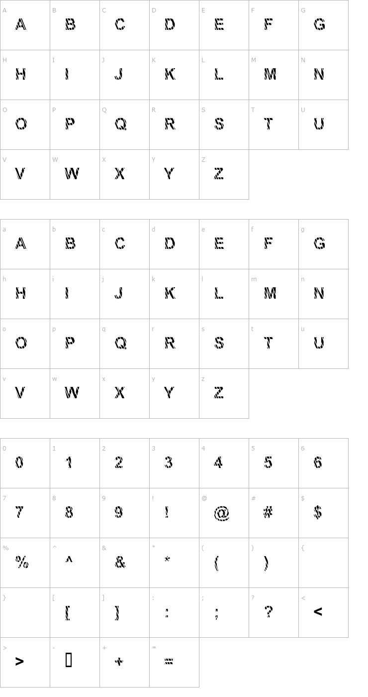 Character Map Alli Font