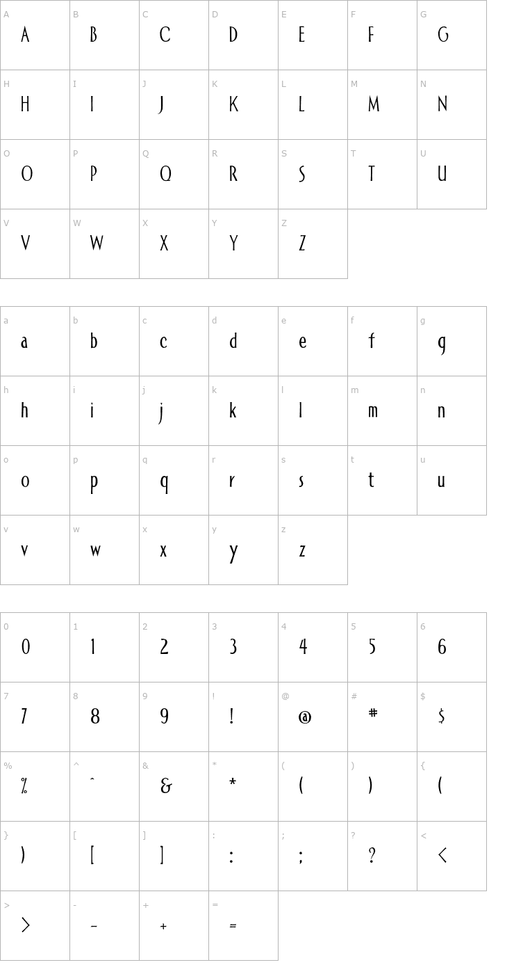 Character Map Allise OTF Font