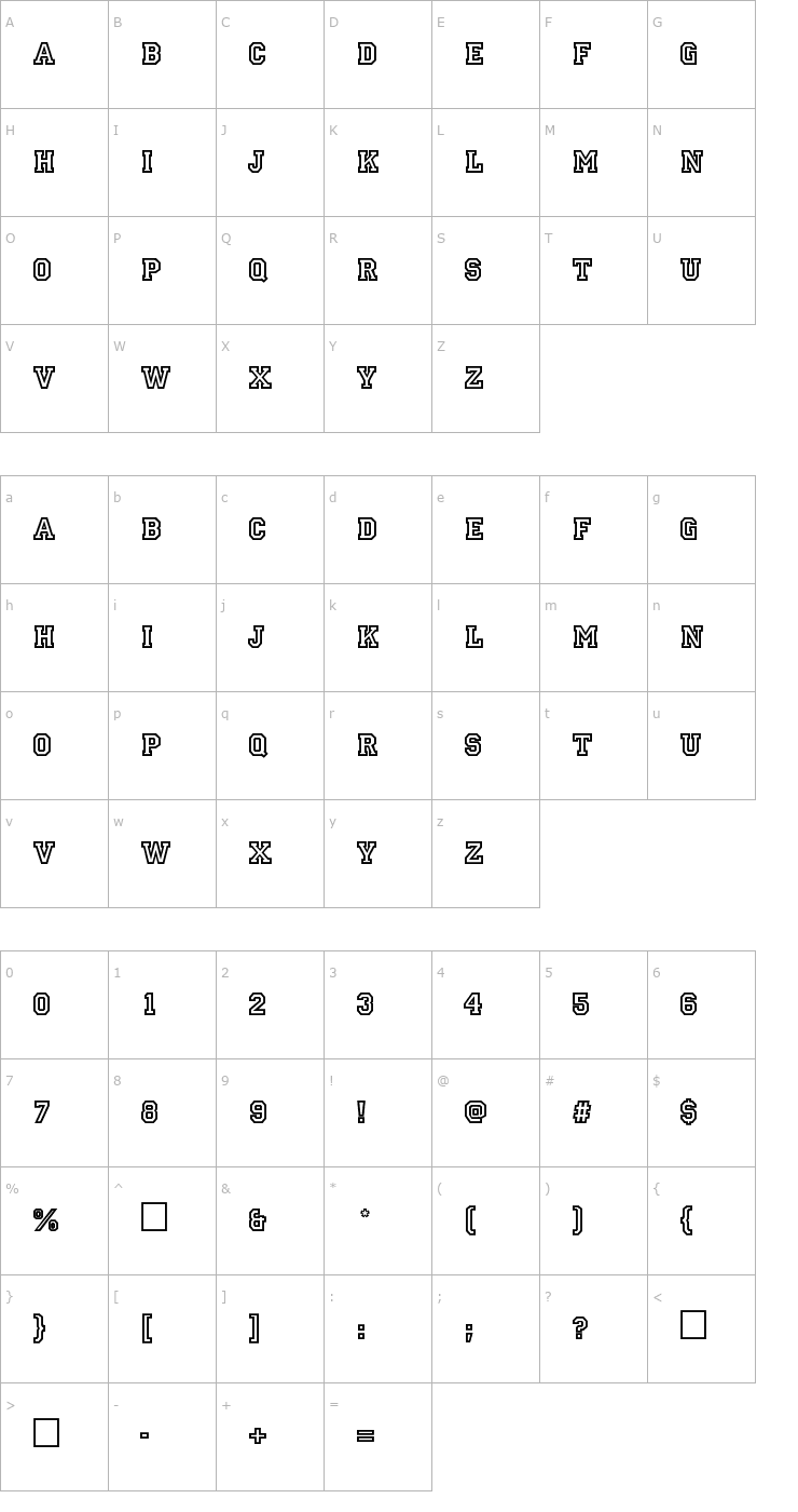 Character Map Allstar Font