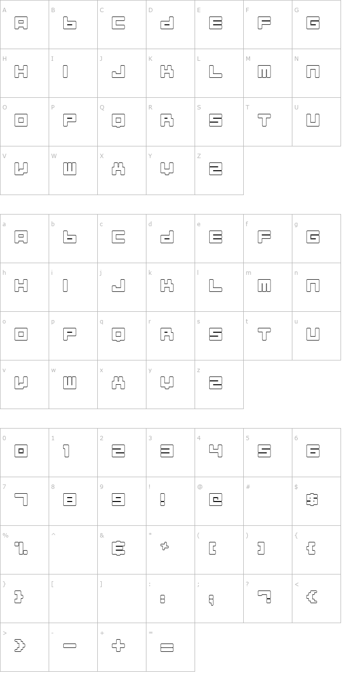 Character Map Almanaque Outline Font