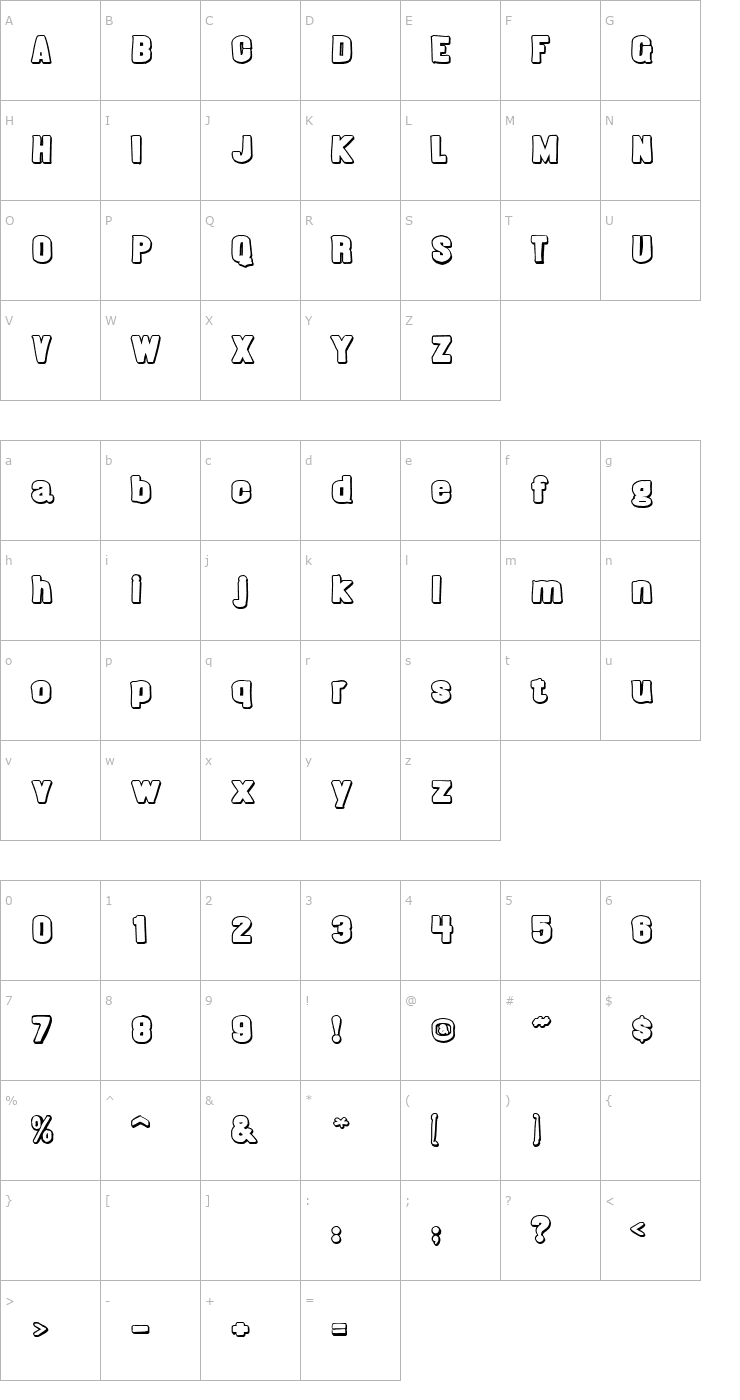 Character Map Almonte Slam Font