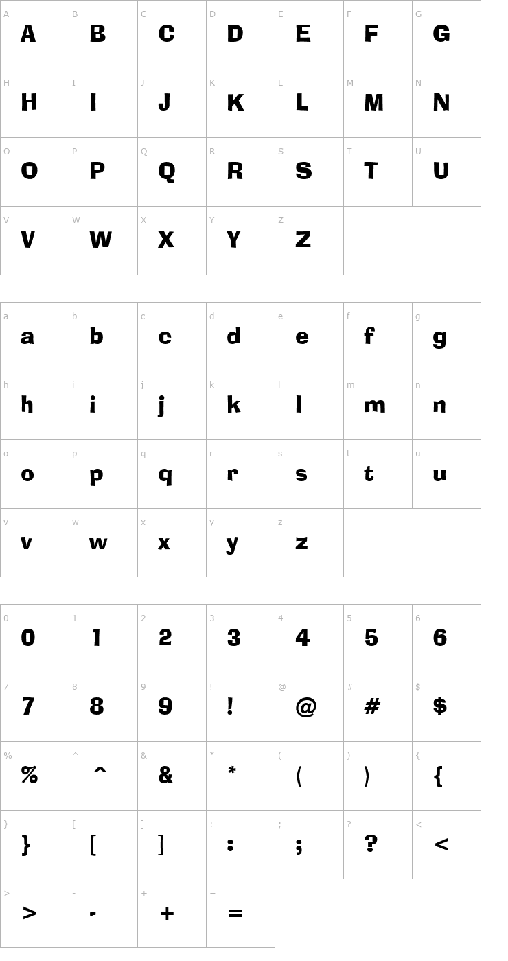 Character Map Alor Normal Font