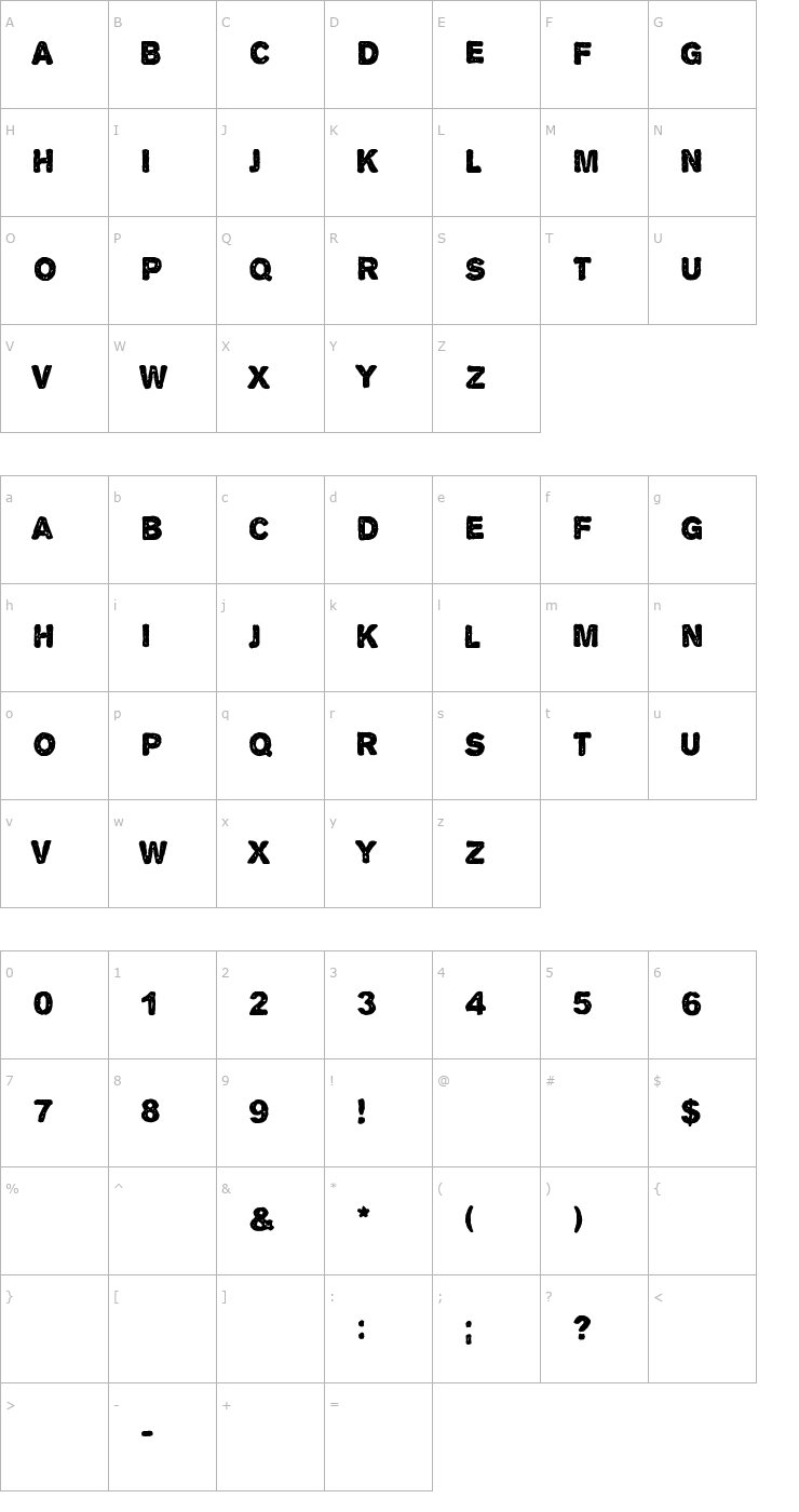 Character Map Alpha Echo Font