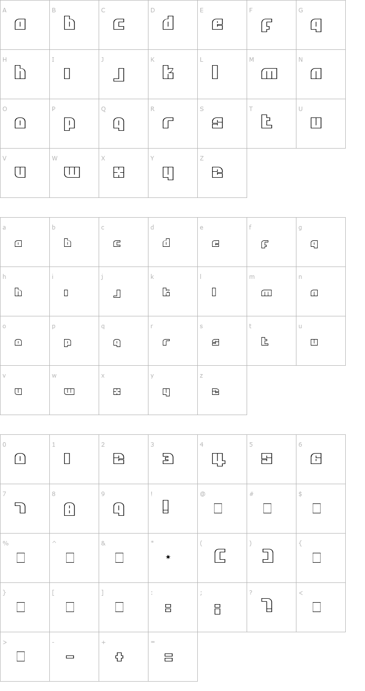 Character Map Alpha Flight Small Caps Font