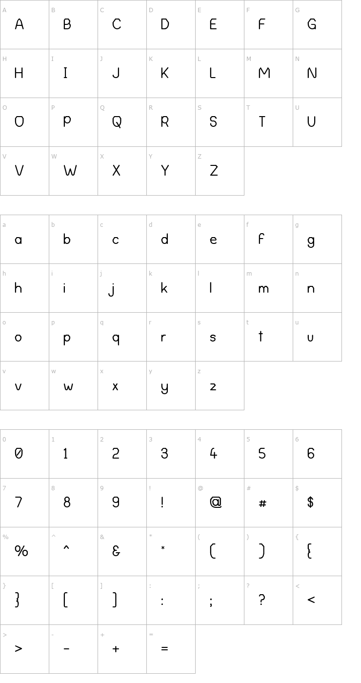 Character Map Alpha Romanie G98 Font