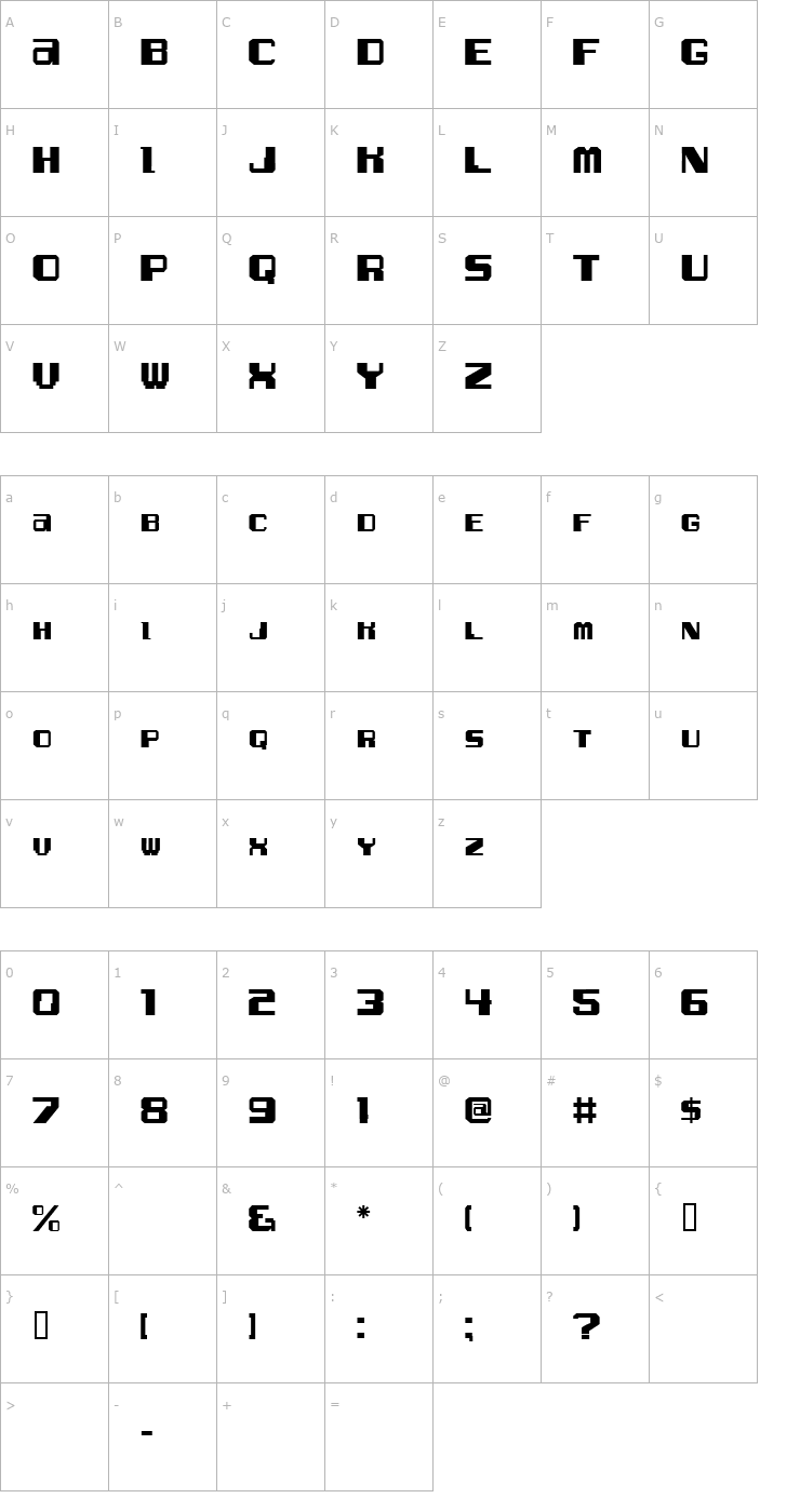 Character Map Alpha Test JL Font