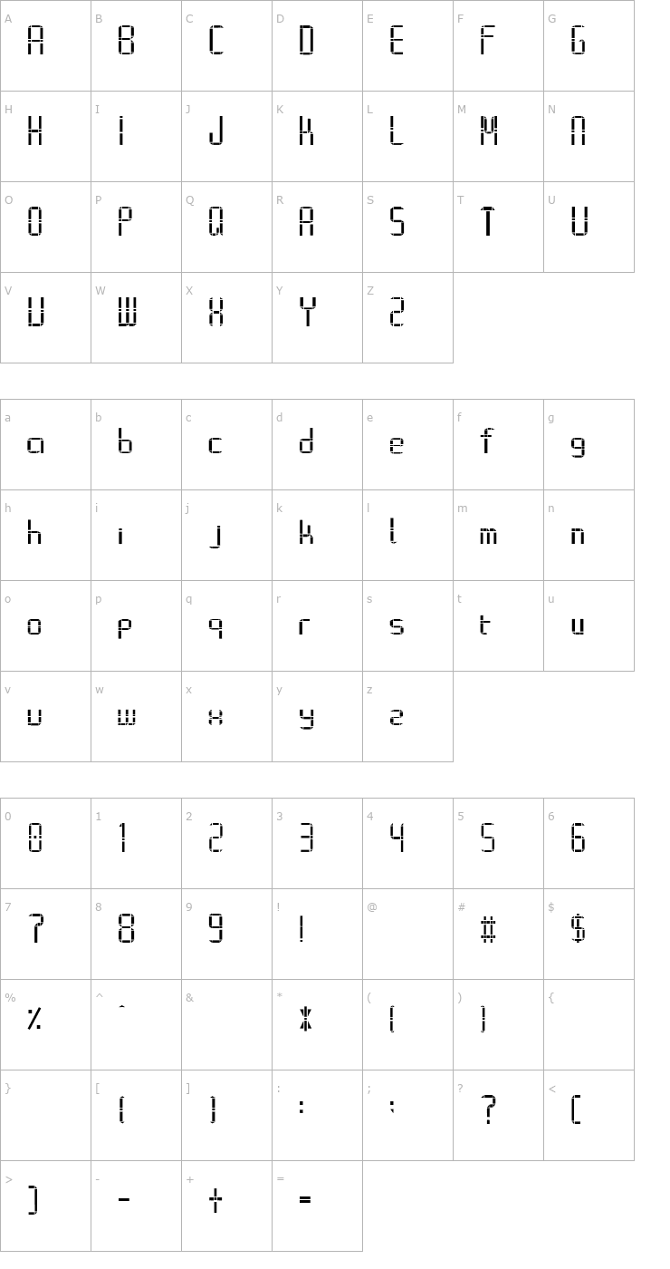 Character Map Alphabet_02 Font