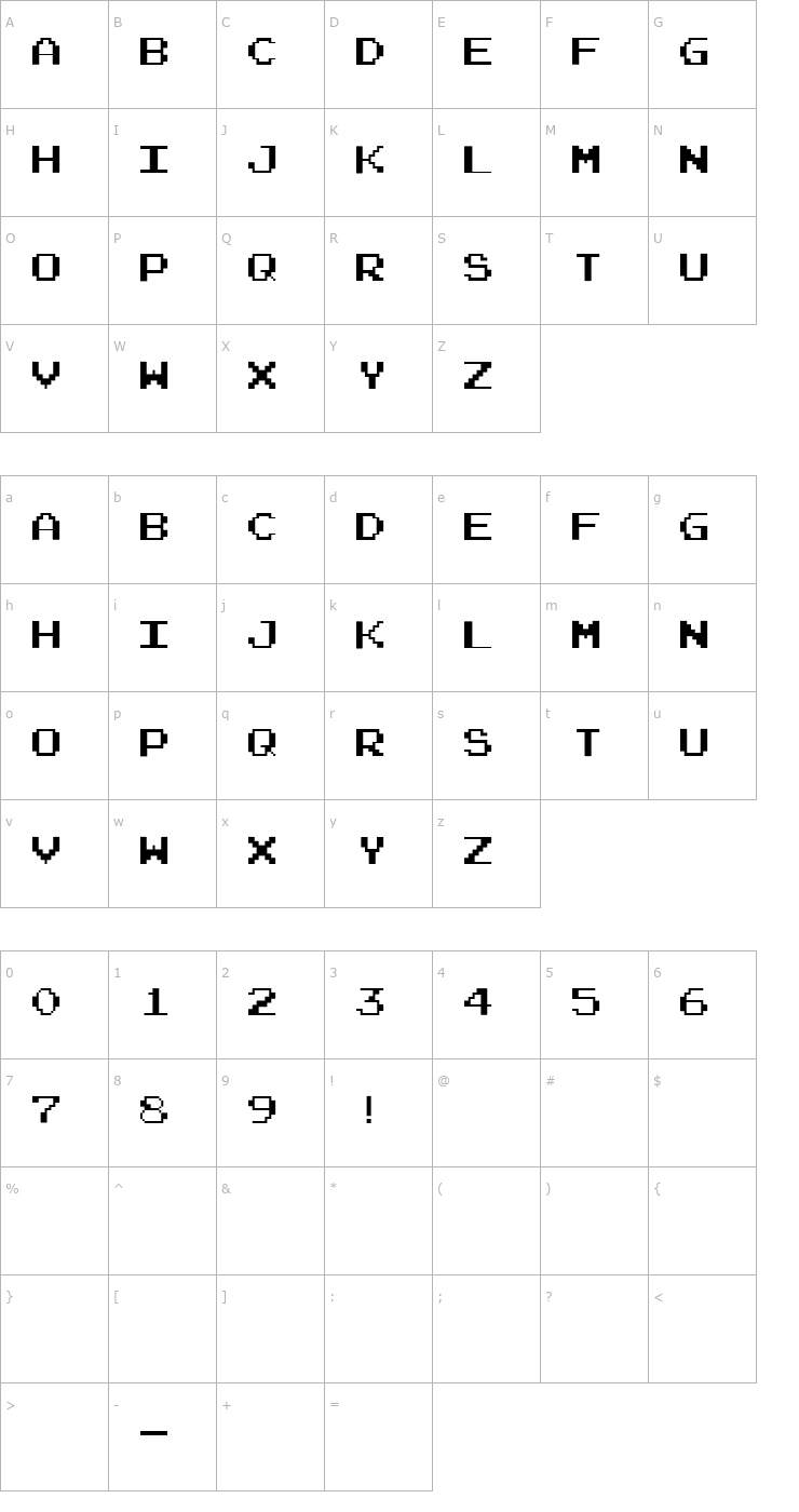 Character Map Alphabet_03 Font