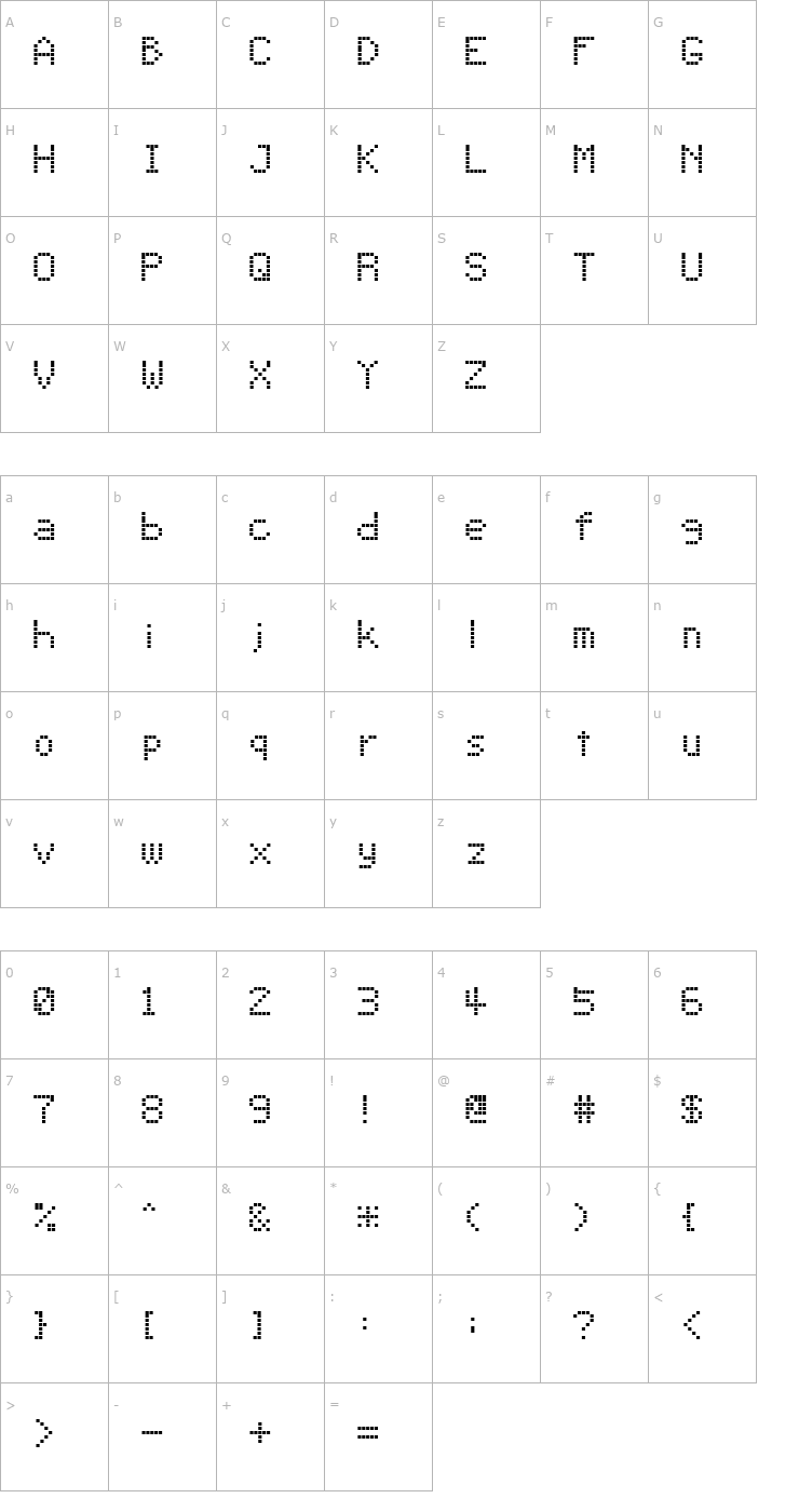 Character Map Alphabet_04 Font