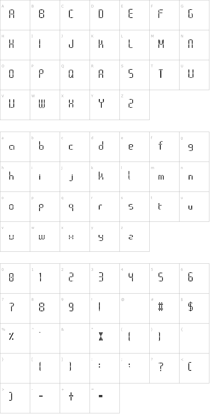 Character Map Alphabet_2 Font