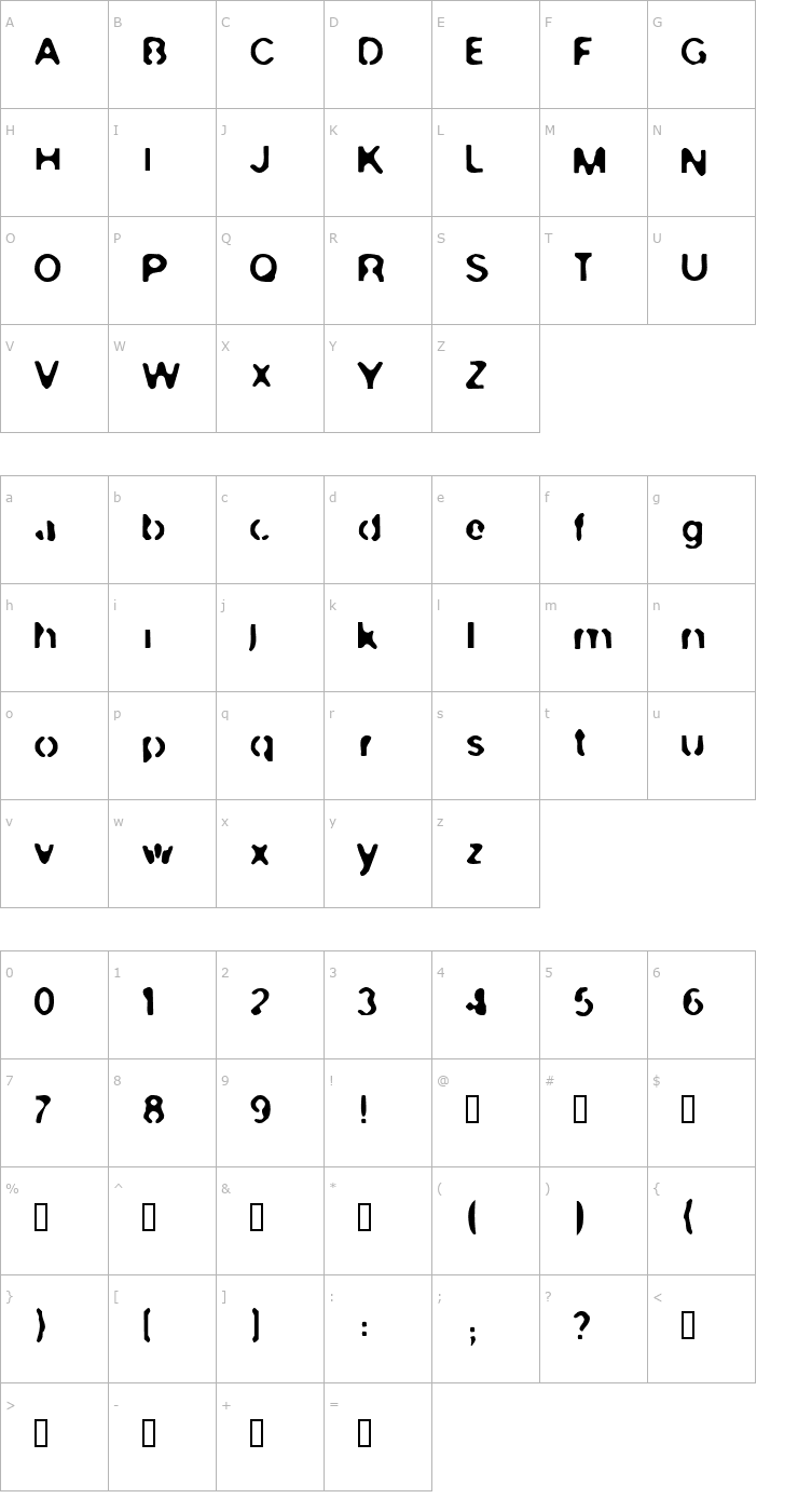 Character Map Alphawave Font