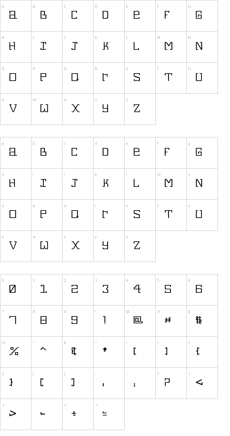 Character Map Alphecca Font