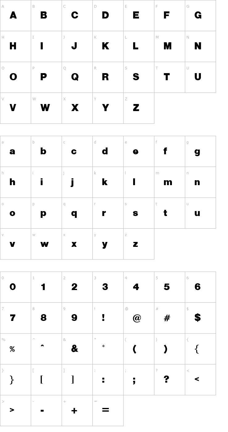 Character Map Alpist Font