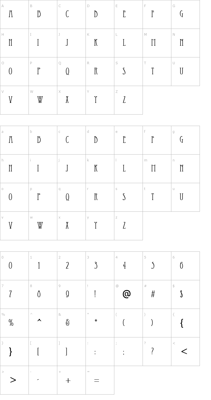 Character Map Already Gone 1 Font