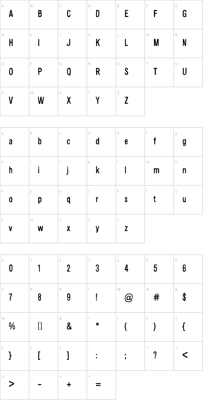 Character Map Alsina Font