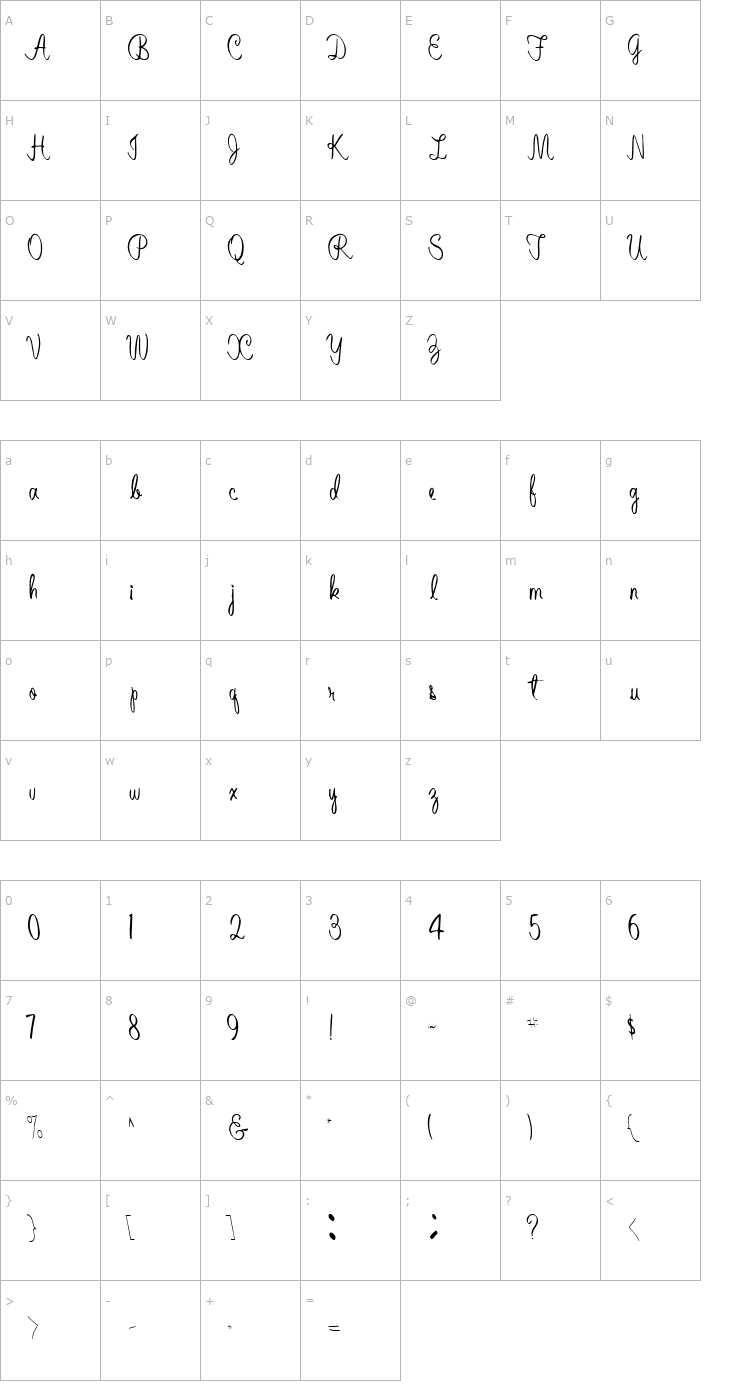 Character Map Altered Regular Font