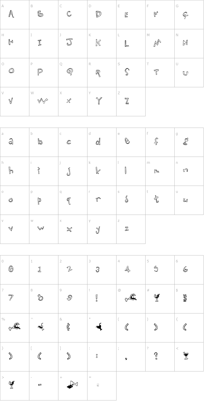 Character Map Amaretto Sour Font