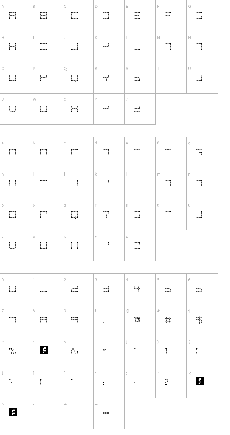 Character Map Amaya Technical Etching Regular Font