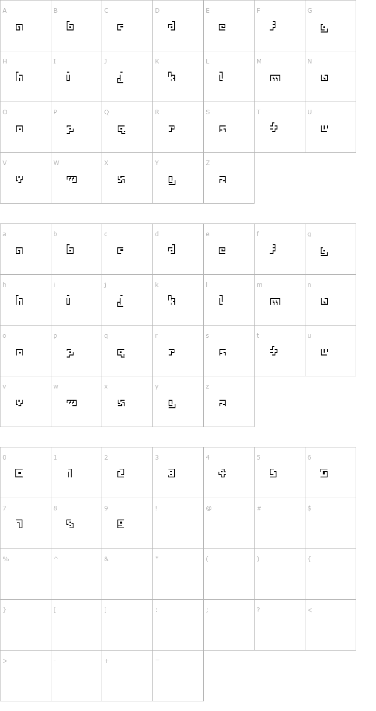 Character Map AMazingThin Font