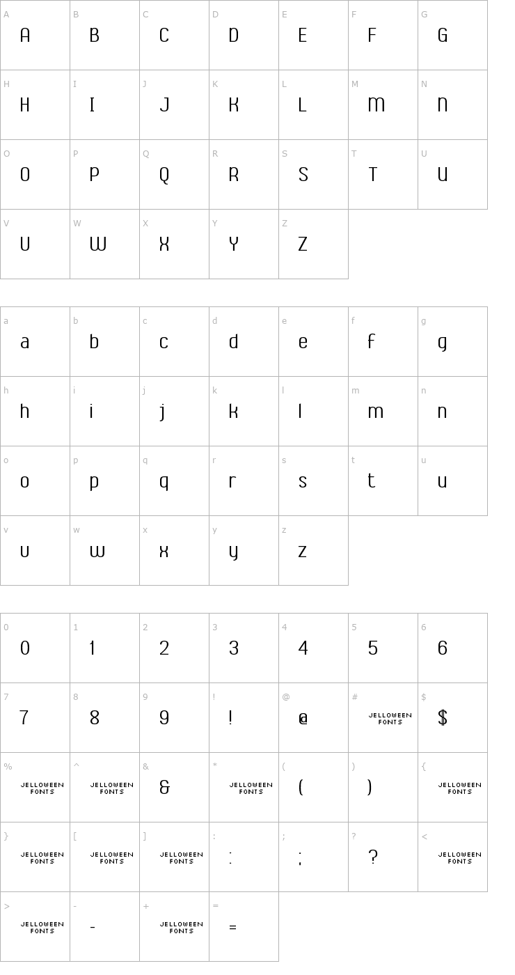 Character Map Ambrosia Font