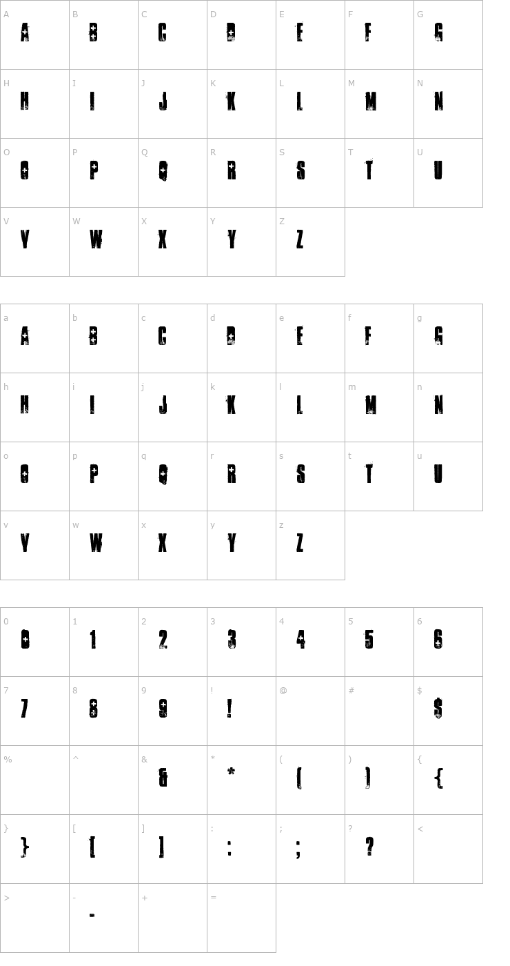 Character Map Ambulance Shotgun Font