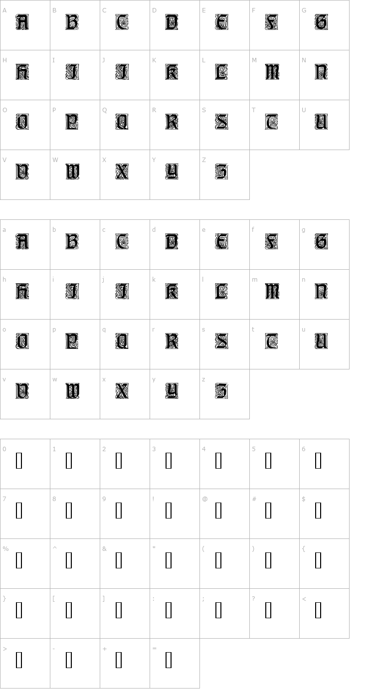 Character Map AmedicusCapsSSi Font