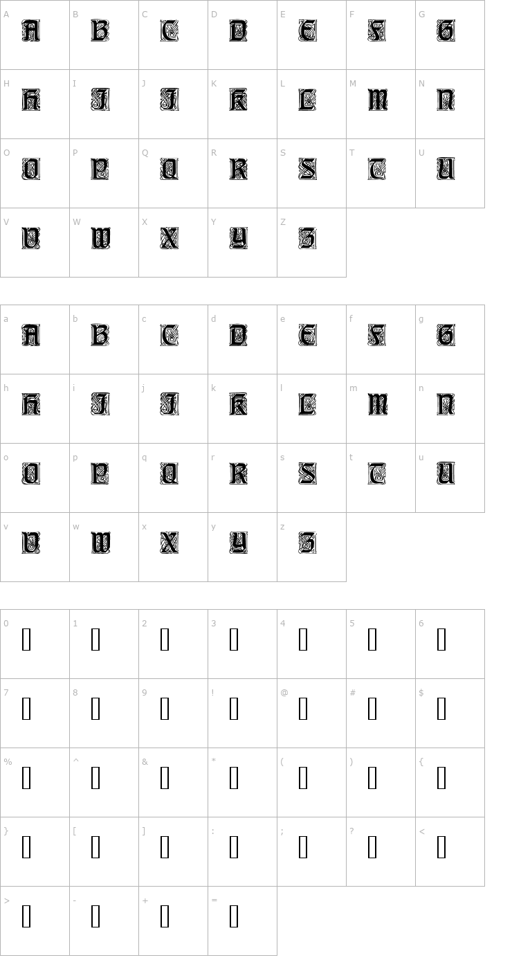 Character Map AmedicusCapsSSK Font