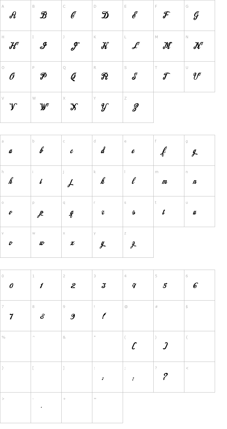 Character Map American Pop Plain Font