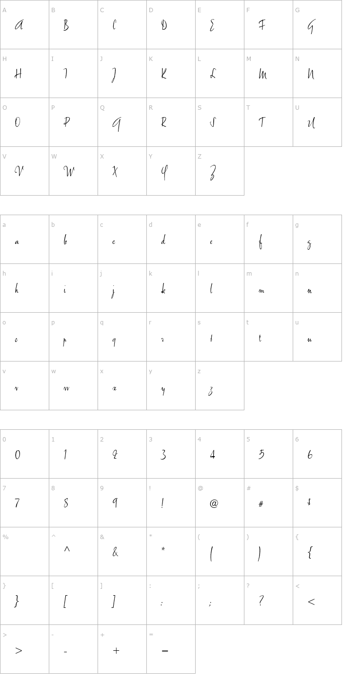 Character Map Amethyste Font