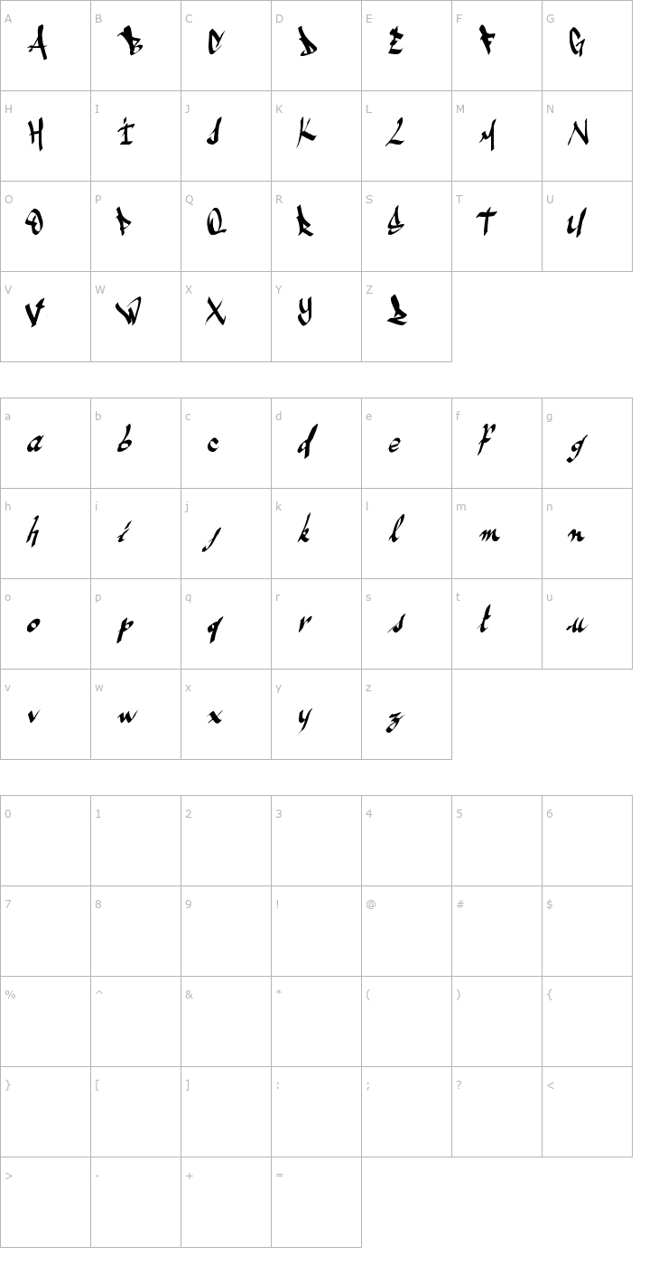 Character Map Ameze's Font Font