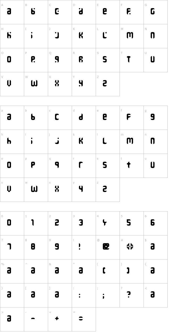 Character Map Amina Font