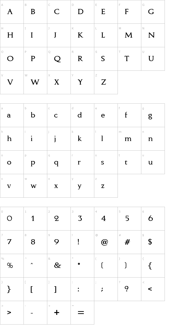 Character Map Amos-Regular Font