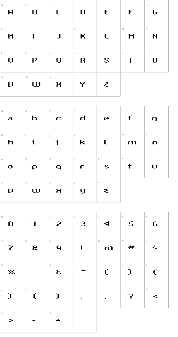 Character Map Amosis Technik Font