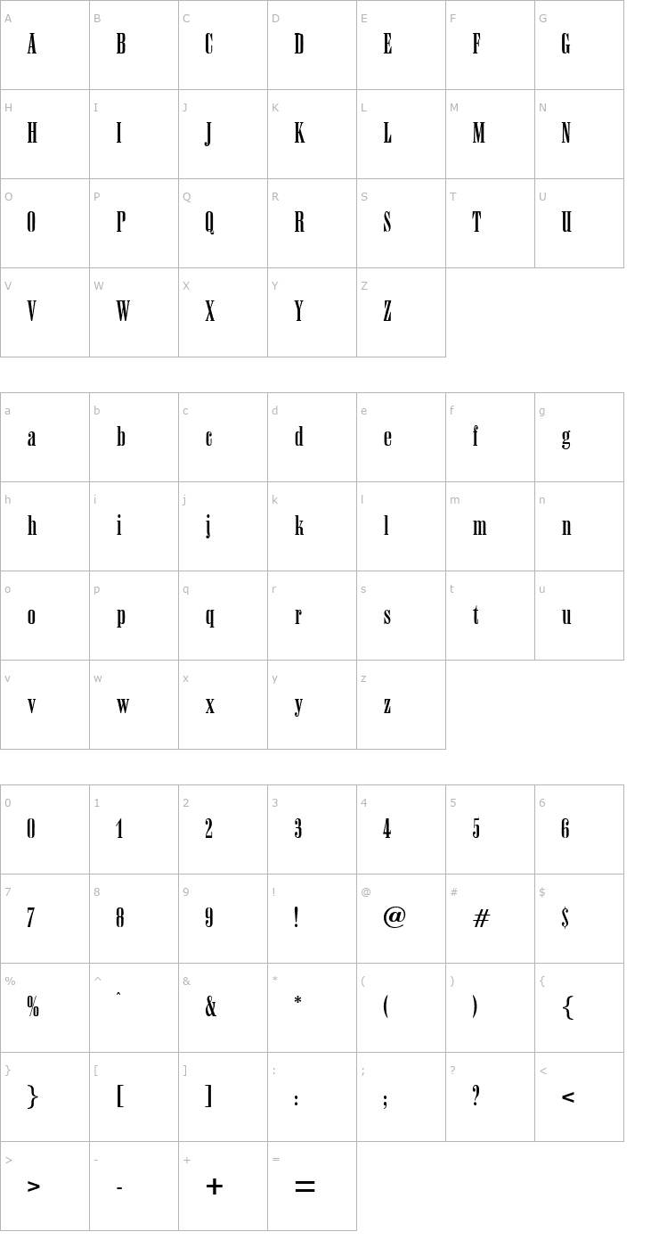 Character Map Amossa Font