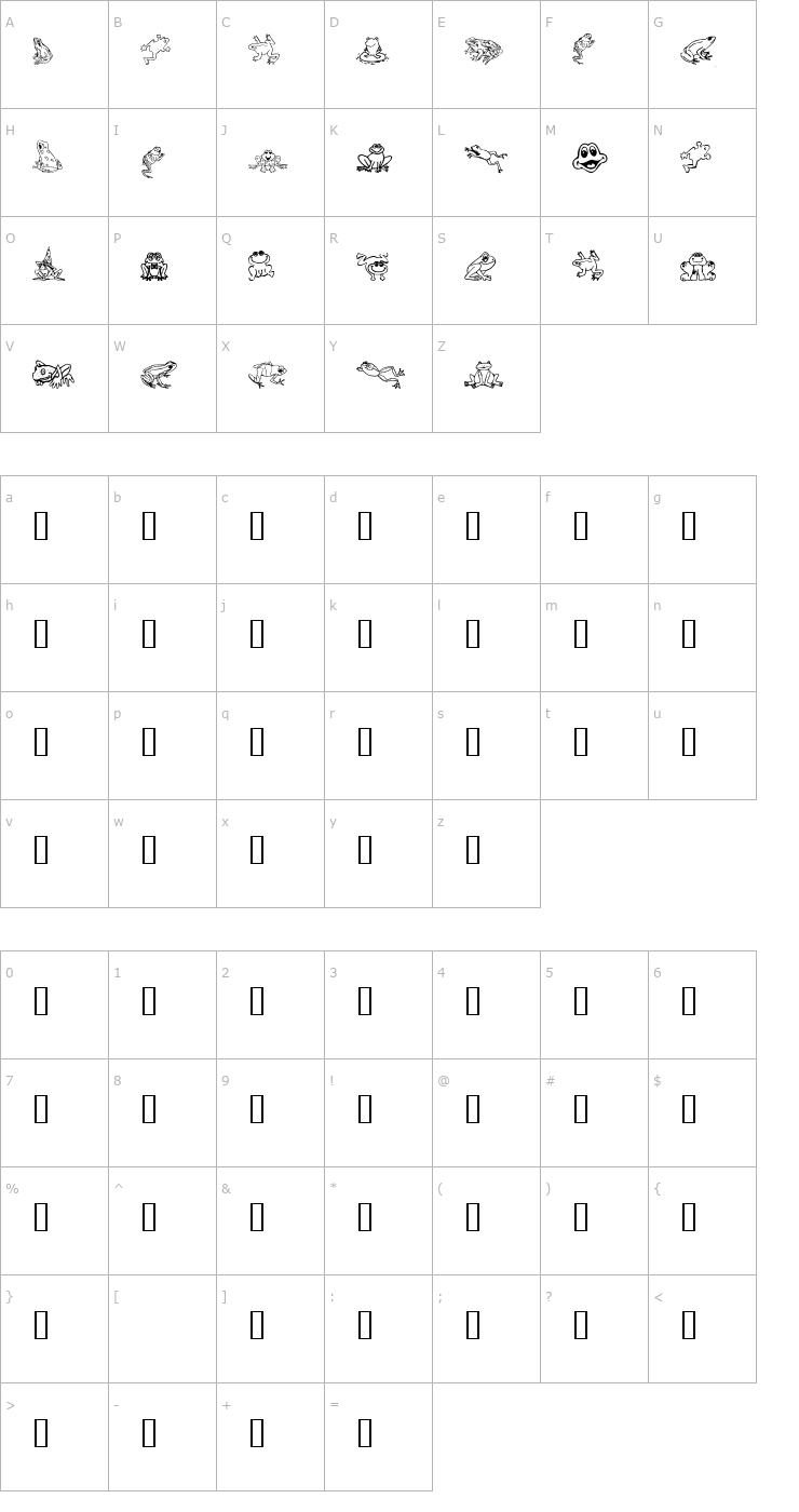 Character Map Amphibia Font