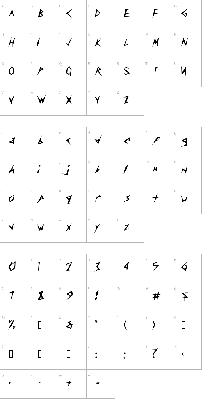 Character Map Amplifier Heavy Font