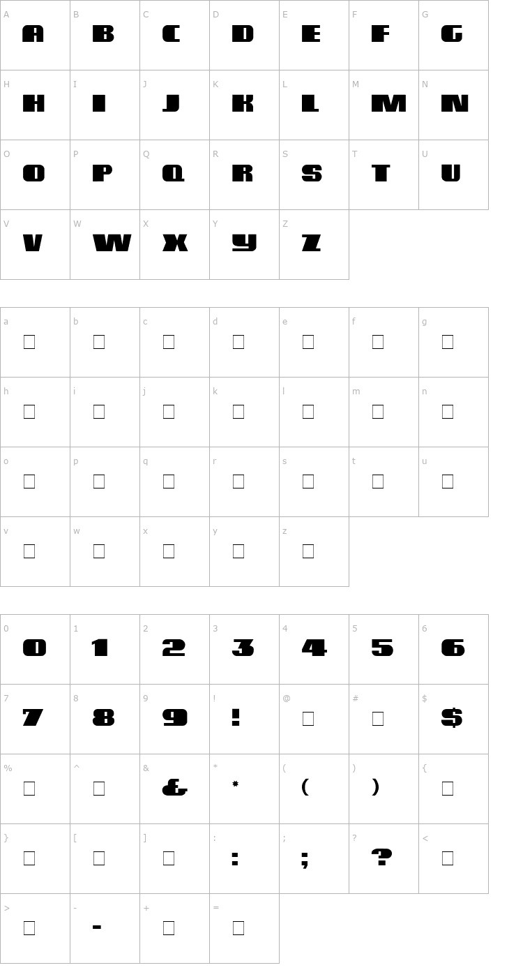 Character Map Amplio Display Caps SSi Font