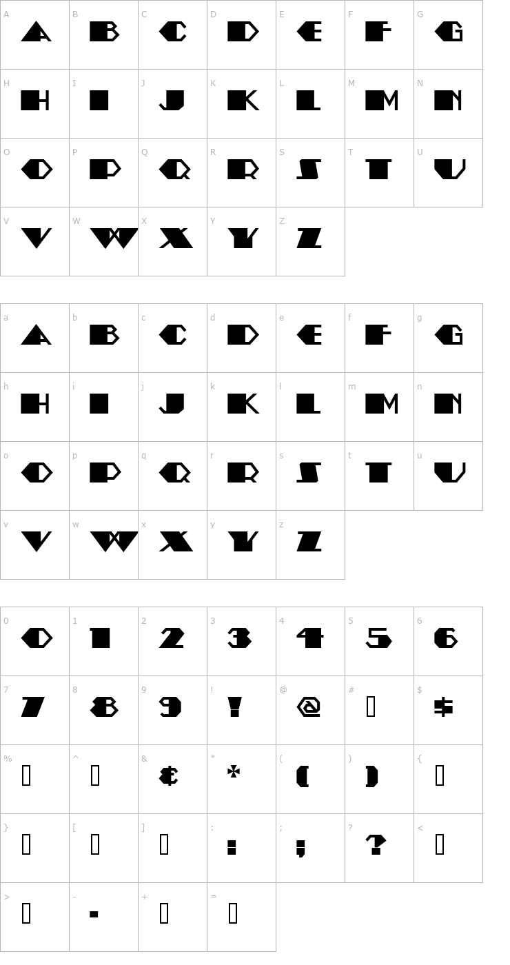 Character Map AmstelHeavyNF Font