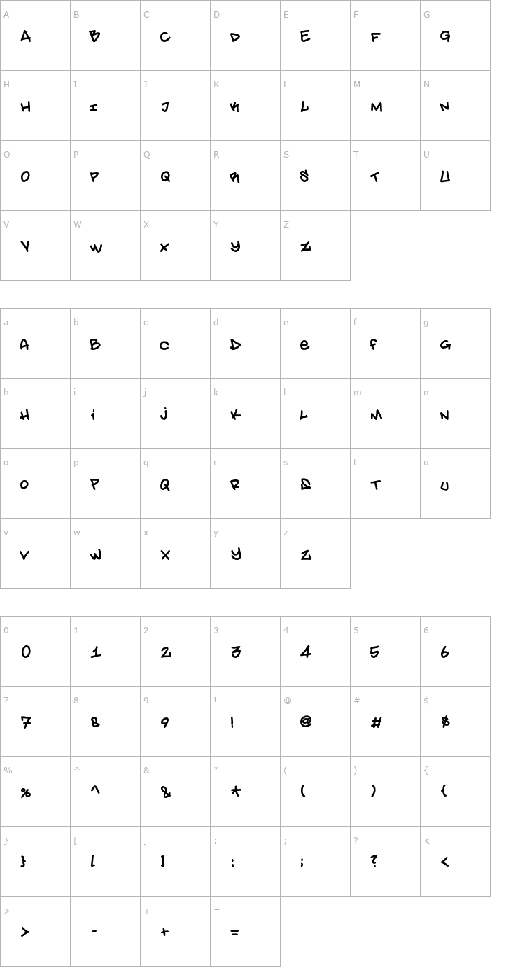 Character Map Amsterdam Graffiti Font