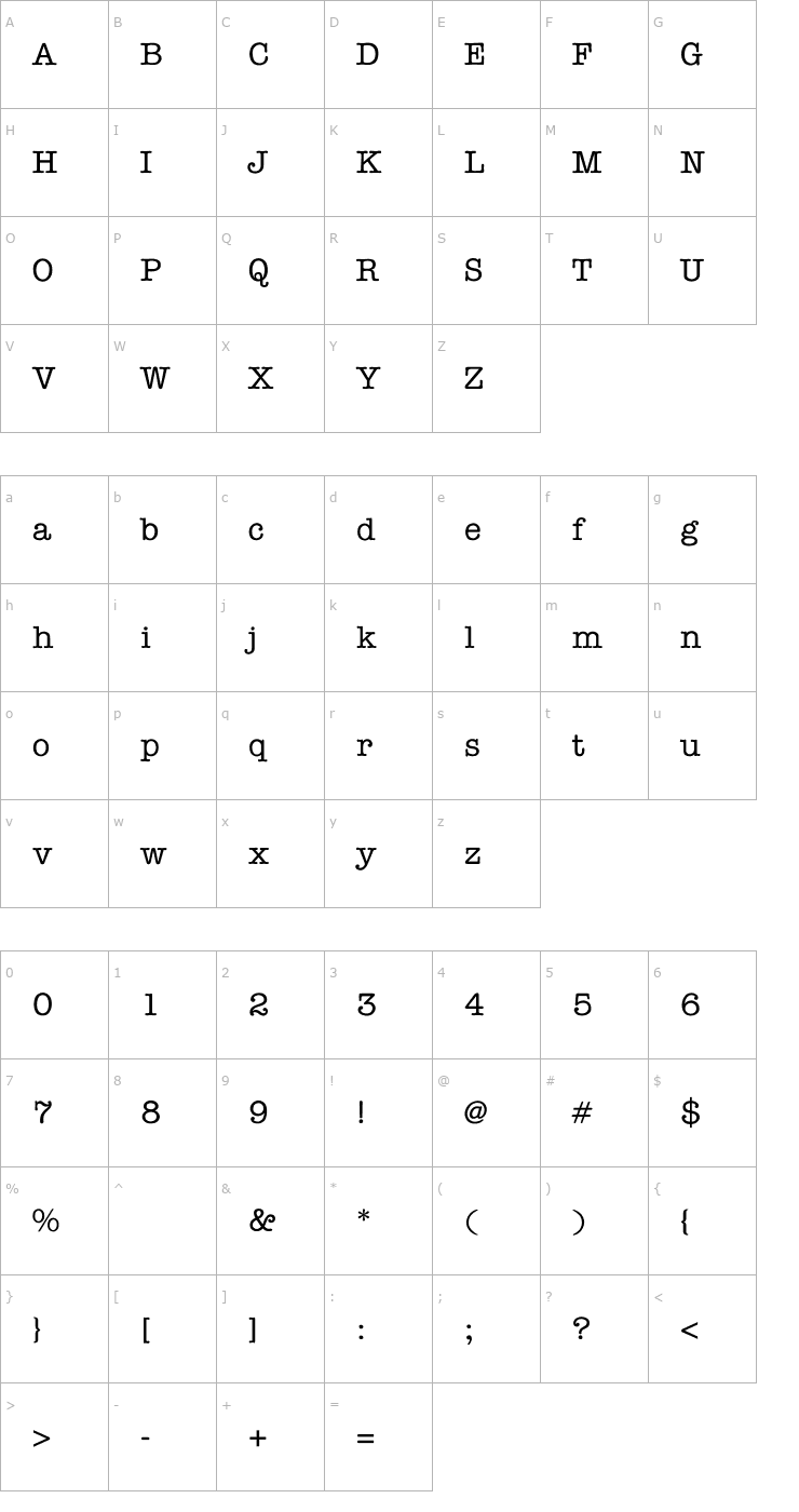 Character Map Amtype Font