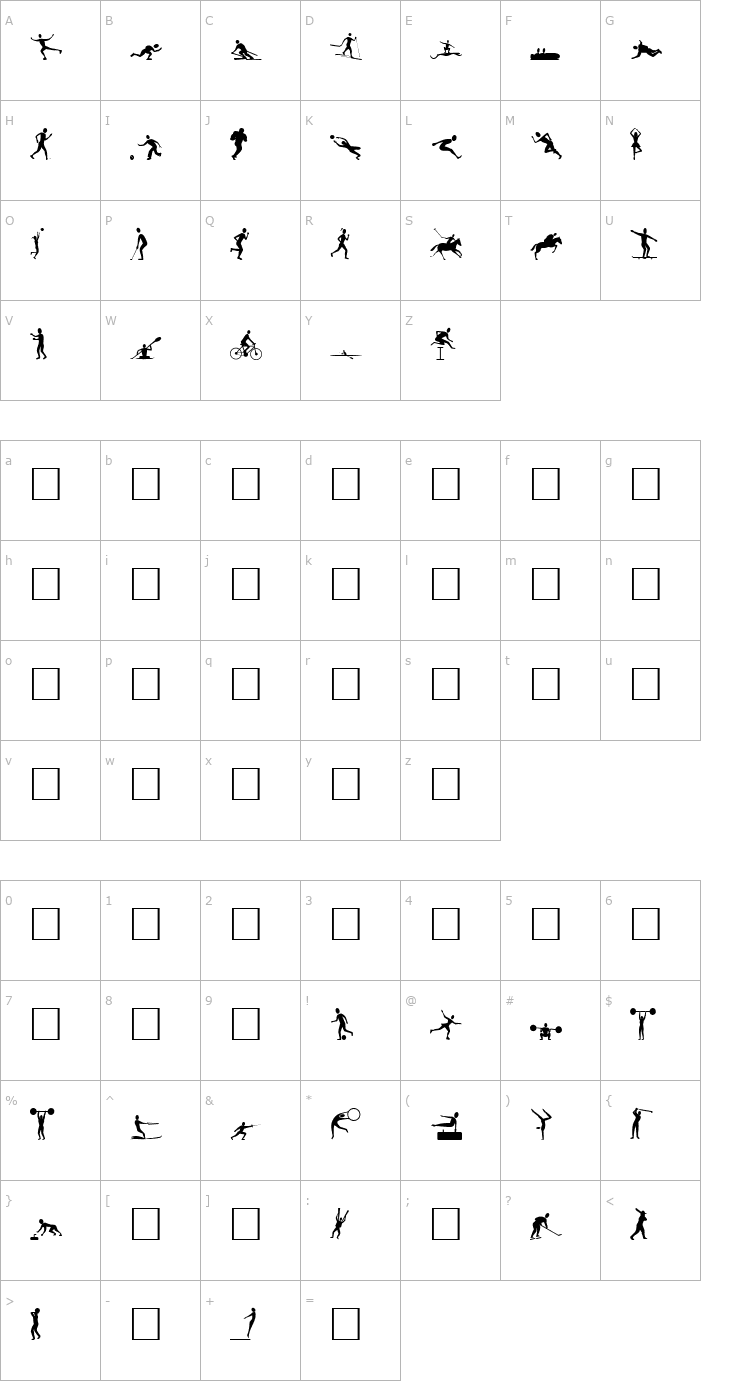 Character Map AMURfont Regular Font