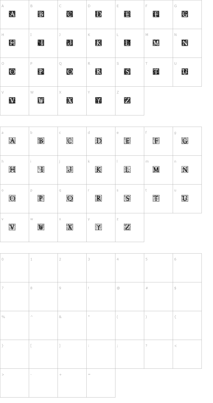 Character Map Anabel Font