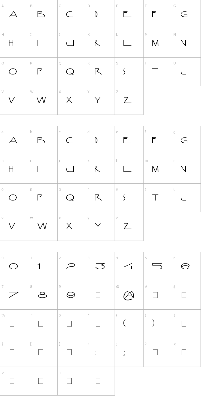 Character Map AnamorphosÈe Normal Font