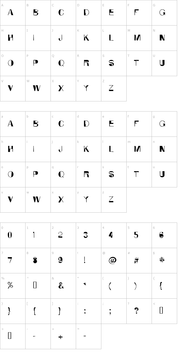 Character Map Anarko Font