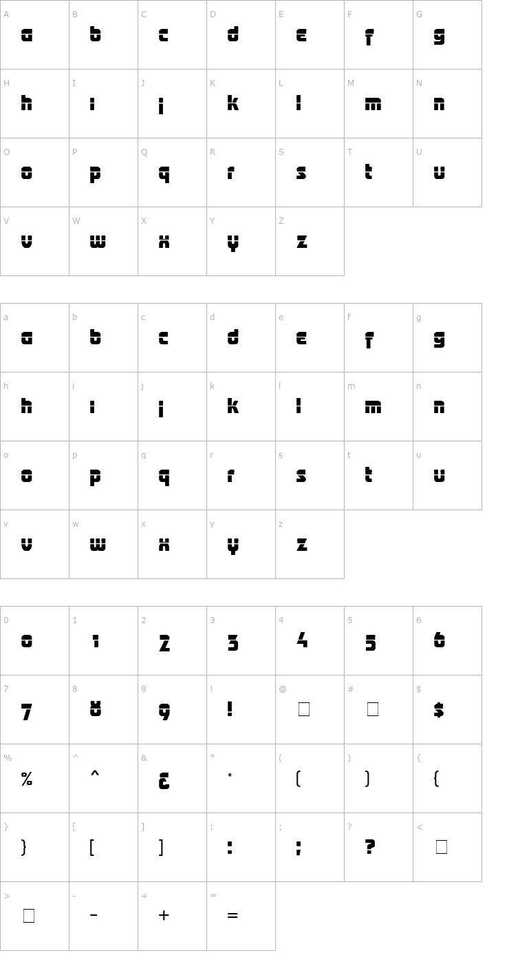 Character Map Anatol MN Font