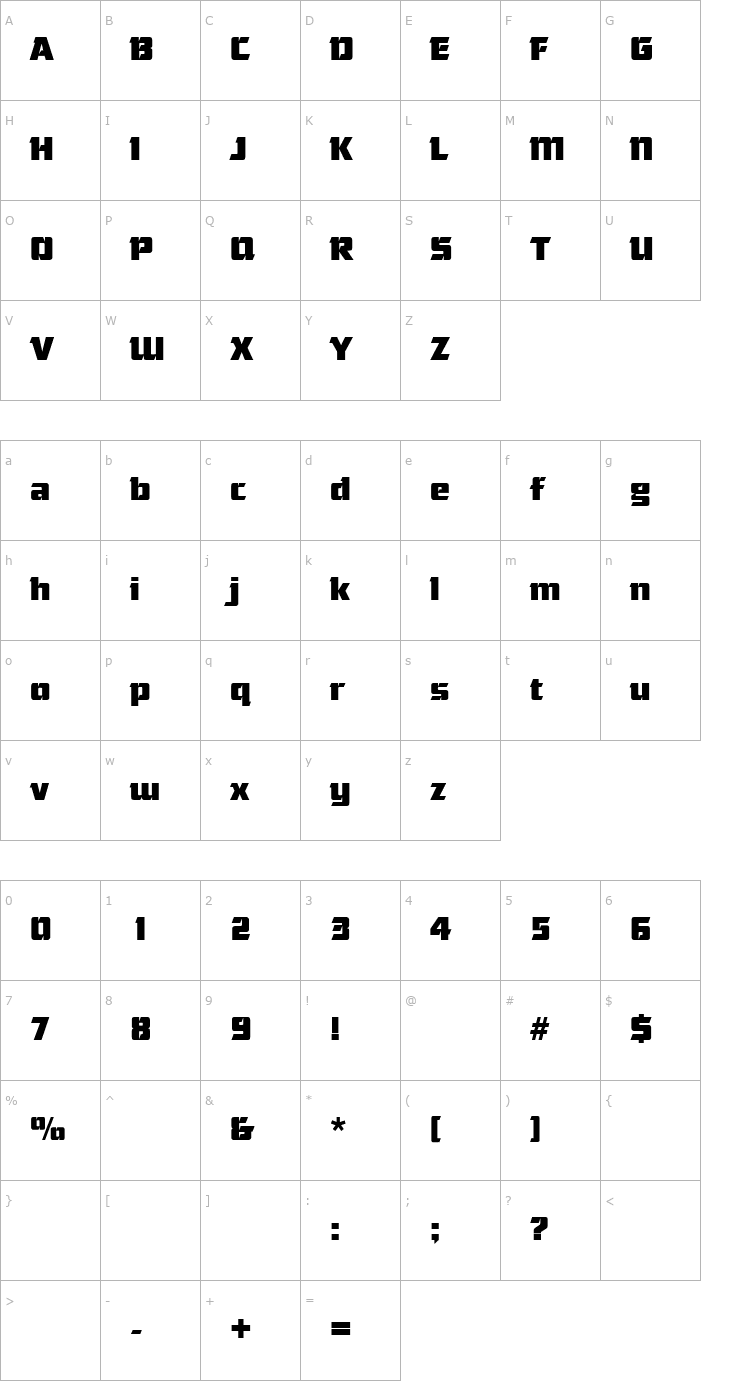 Character Map AndreaBecker Font