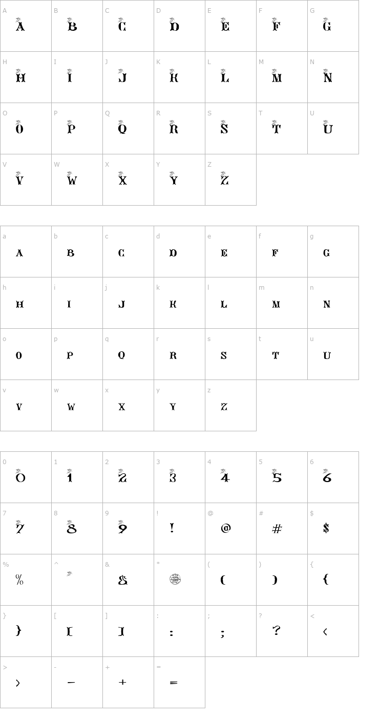 Character Map AngeGardien Font